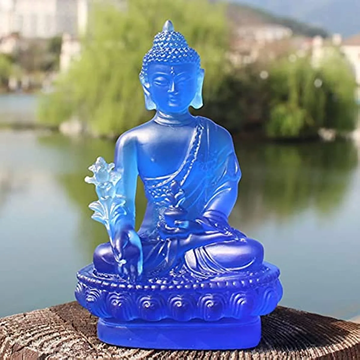 1Pcs 11cm Buddha Medicine Figure Statue Altar Buddhist Resin Fengshui