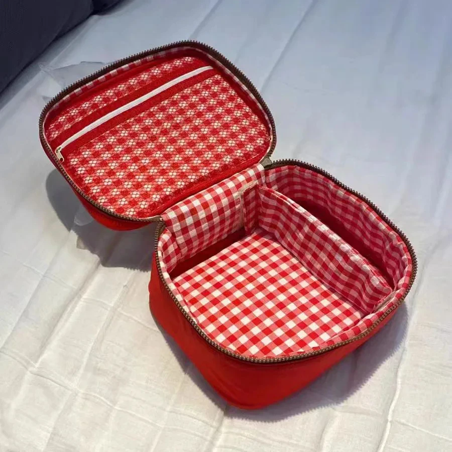 الكرتون أبل نمط حقيبة مستحضرات تجميل المرأة السفر كيس التخزين مستحضرات التجميل أدوات الزينة كيس التخزين حقيبة يد الإناث هدية الكريسماس