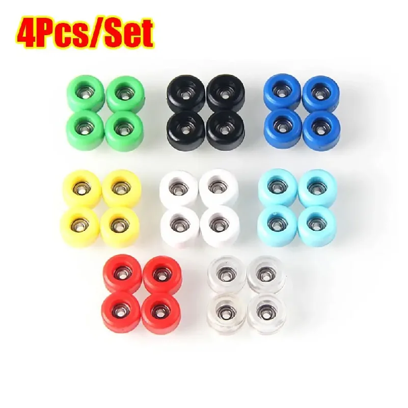 4Pcs Durable Professional Bearing Wheel Urethane Mini Fingerboard Wheels PU Metal CNC Finger Skate Board Accessory
