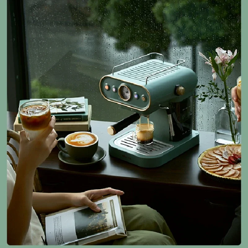 Household Concentrated Retro Steam Milk Frother Integrated Small Pump Pressure Office Italian Coffee Machine Semi-automatic