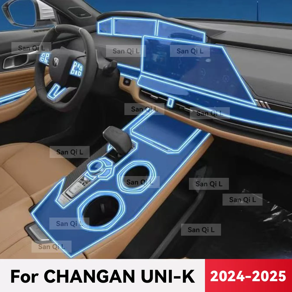

For CHANGAN UNI-K 2024 2025 TPU Car Navigation Screen Film Gearbox Protective Sticker Anti-scratch Interior Accessories