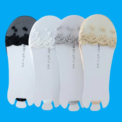 

6/12 Pairs Suspender Invisible Boat Socks Super Shallow Mouth Forefoot Socks Lace Thin Cotton Socks Half Palm Socks