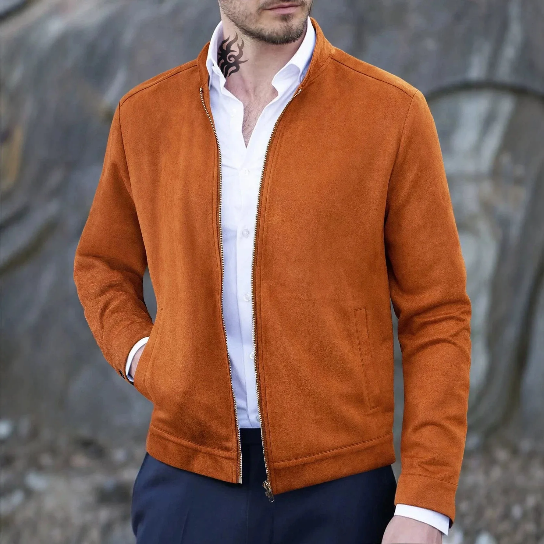 European American Style 2026 Spring Autumn New Fashion Men Solid Color Simple Basic Casual Daily Coats Male Jackets Tops Clothes