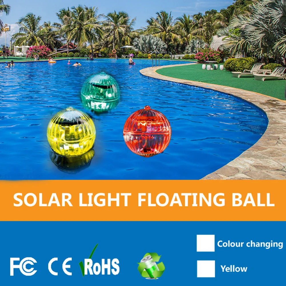 Led Solar Floating Lamp Swimming Pool Ball Solar Powered Pond Drift Waterproof Color Changing Decoration Light