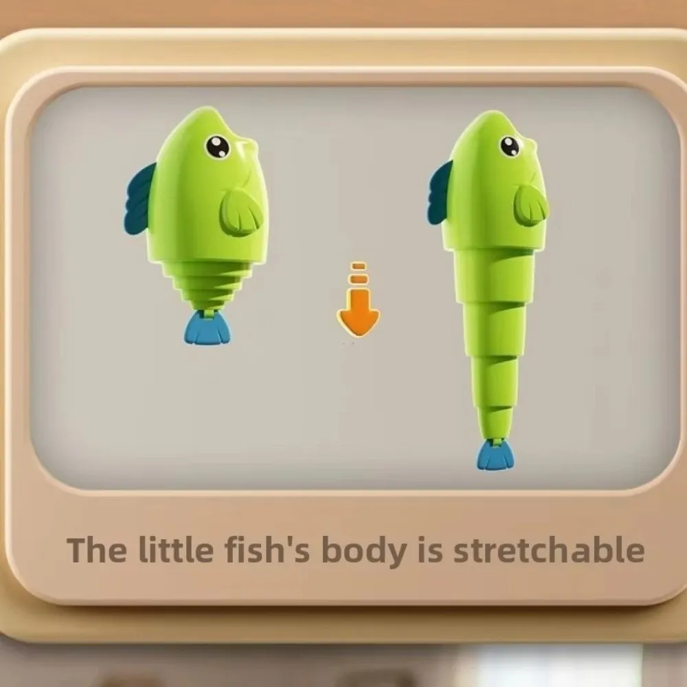Stretchable Fish Fishing Battle Game Cartoon Educational Fishing Game Montessori Long Short Fish Catching Game