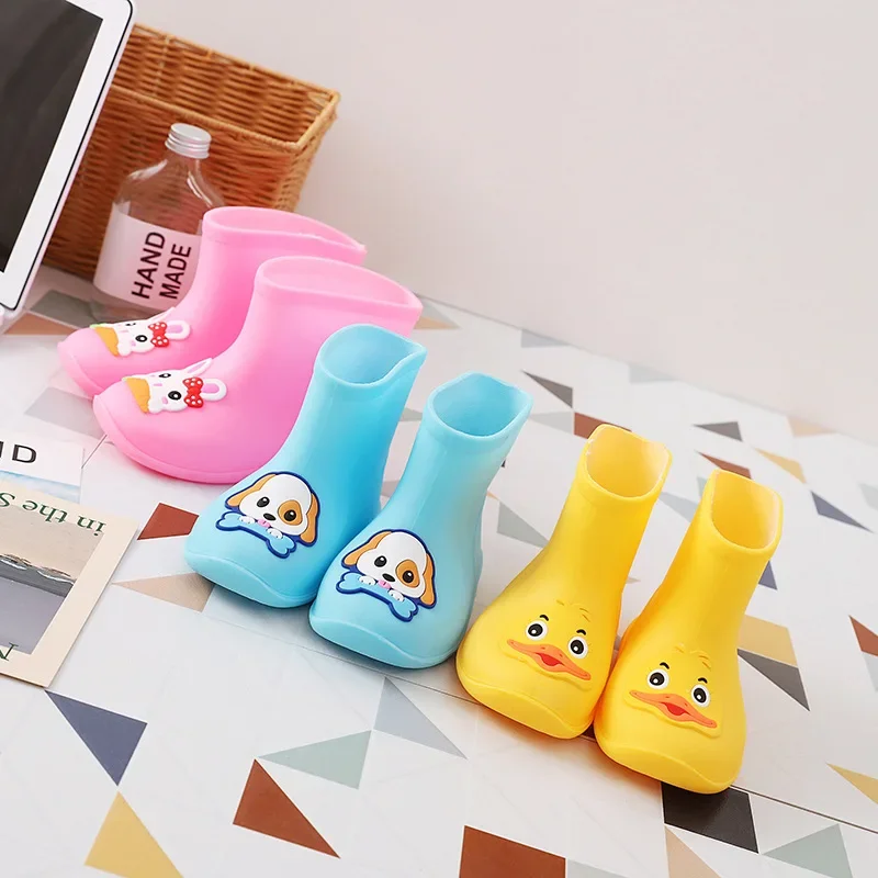 레인부츠 Children Rain Boots Boys Waterproof Non-slip Kids Water Shoes Cute Cartoon Baby Rubber Boots PVC Soft Non-slip Girl\'s Boot