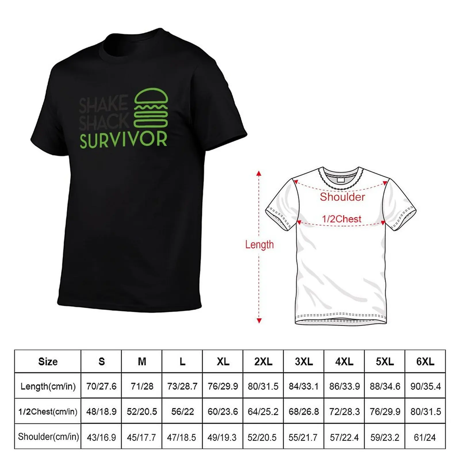 Shake Shack Survivor (Light) T-Shirt Blouse plus sizes Short sleeve tee men