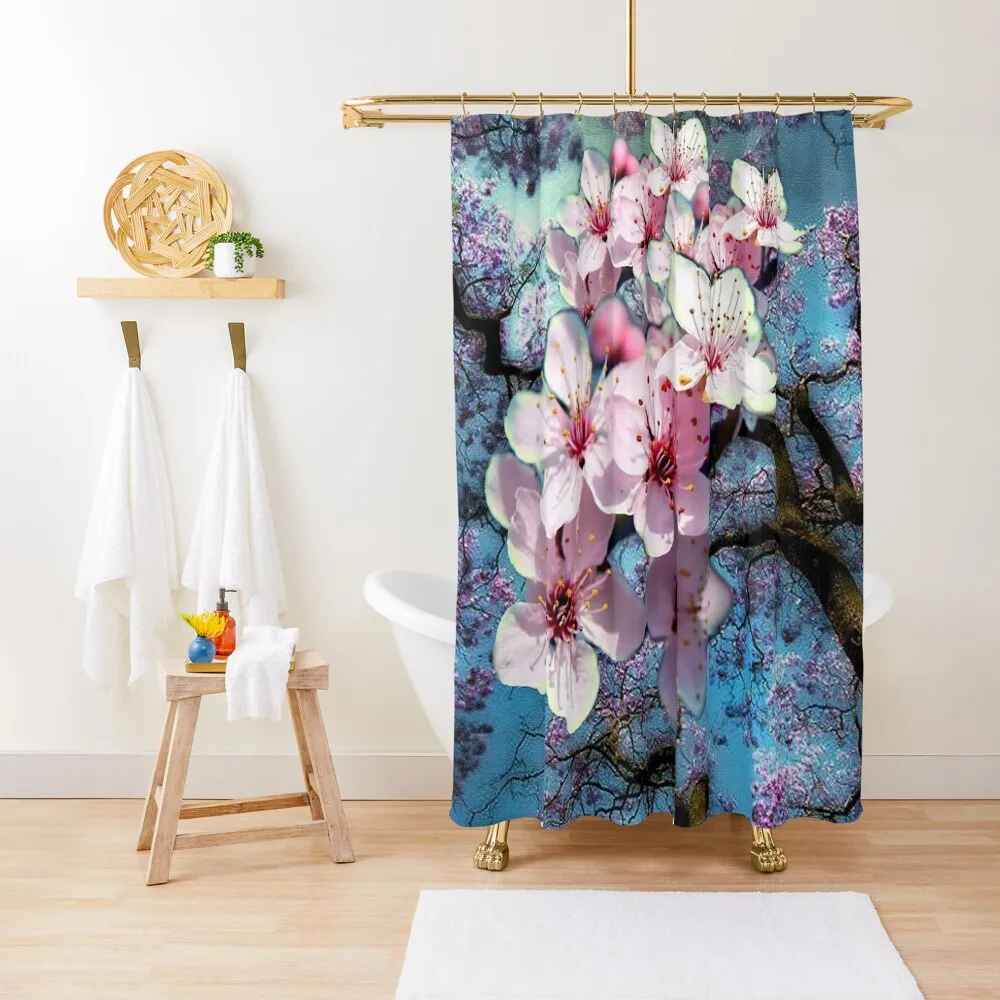 

Cherry Blossoms Shower Curtain Bathroom Fabric Bathroom Showers Funny Shower Curtain