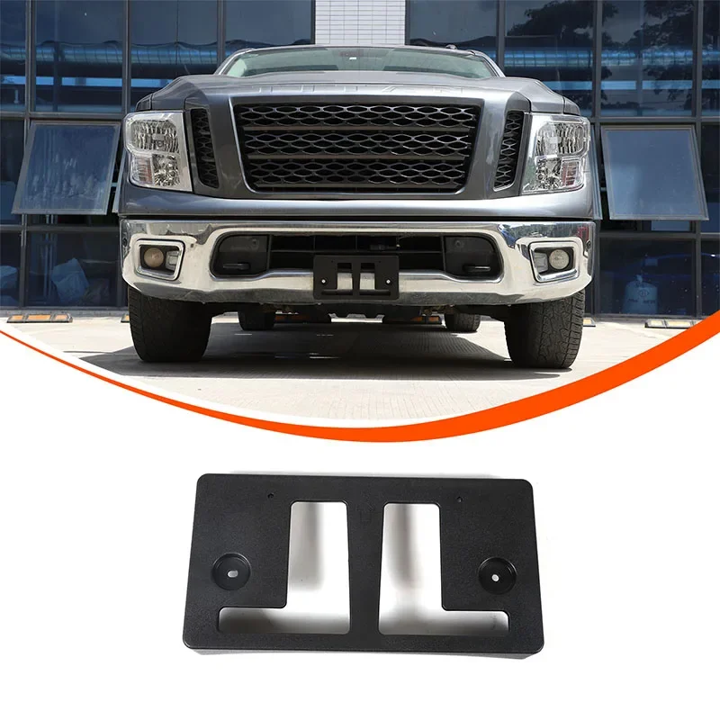 

Car Front Bumper Tow Hook License Plate Mounting Holder Bracket fits For Nissan Titan 2016-2019 Auto Accessories