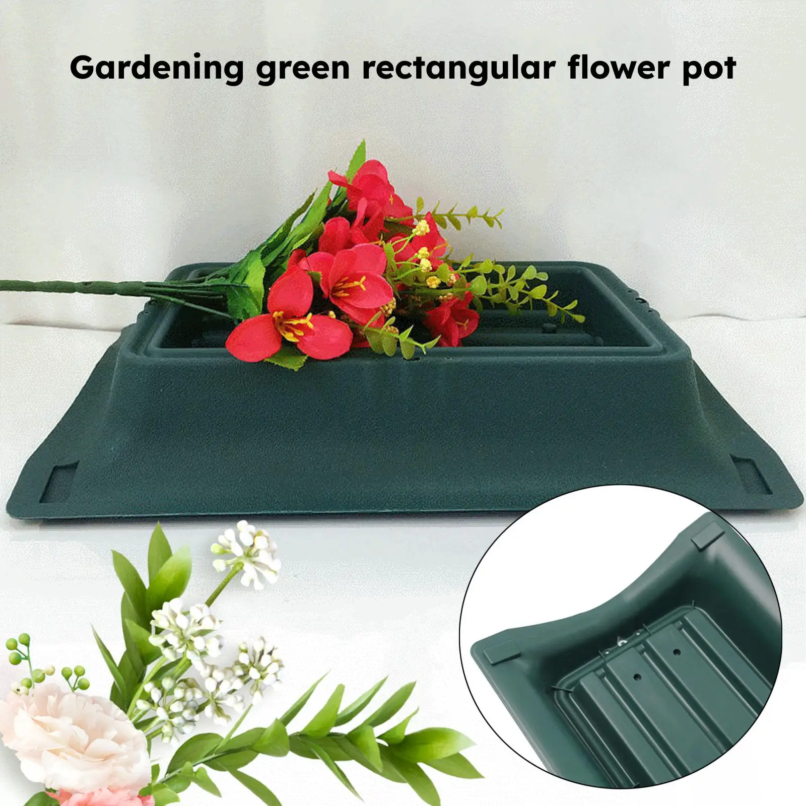 Floral Casket Saddle Large PP Memorial Vase with Spikes Flowers Holder for Graveside Decoration