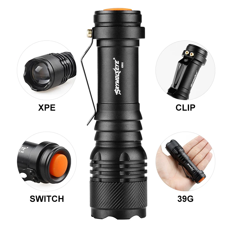 1 Pack Small Mini Flashlight AA Ultra Bright LED Pen light Waterproof Pocket Clip Tactical Torch Lamp (battery not included)