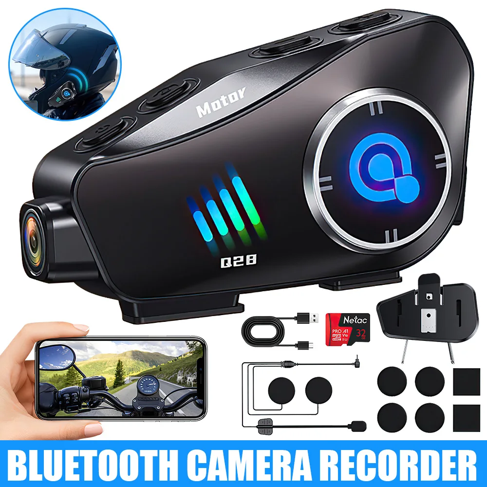 

1080P мотоциклетный шлем, гарнитура, видеорегистратор, Wi-Fi, камера, рекордер, видеорегистратор, беспроводная громкая связь, HD водонепроницаемые наушники