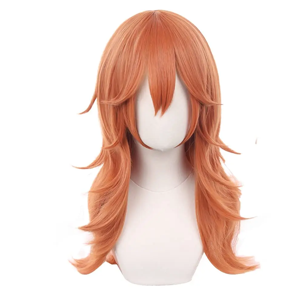 Angel Devil Dark Orange Cosplay Angel Devil Wigs for Girls Women Halloween Costume Long Curly Wigs for Party