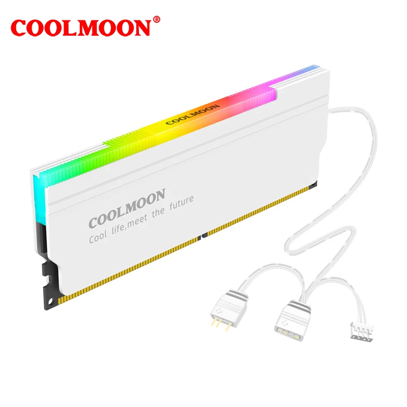 5V-3PIN ARGB DDR4 DDR3 Memory Heat Sink Aura Sync Heat Spreader Cooler with Thermal Silicone Pad for Desktop Computer PC Memory