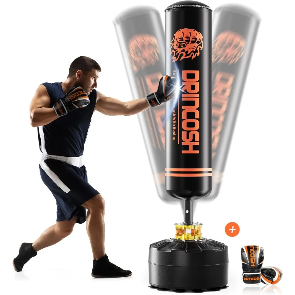 Punching Bag with Stand Adult-70 Free Standing Boxing Bag with Suction Cup Base for Adult Teens