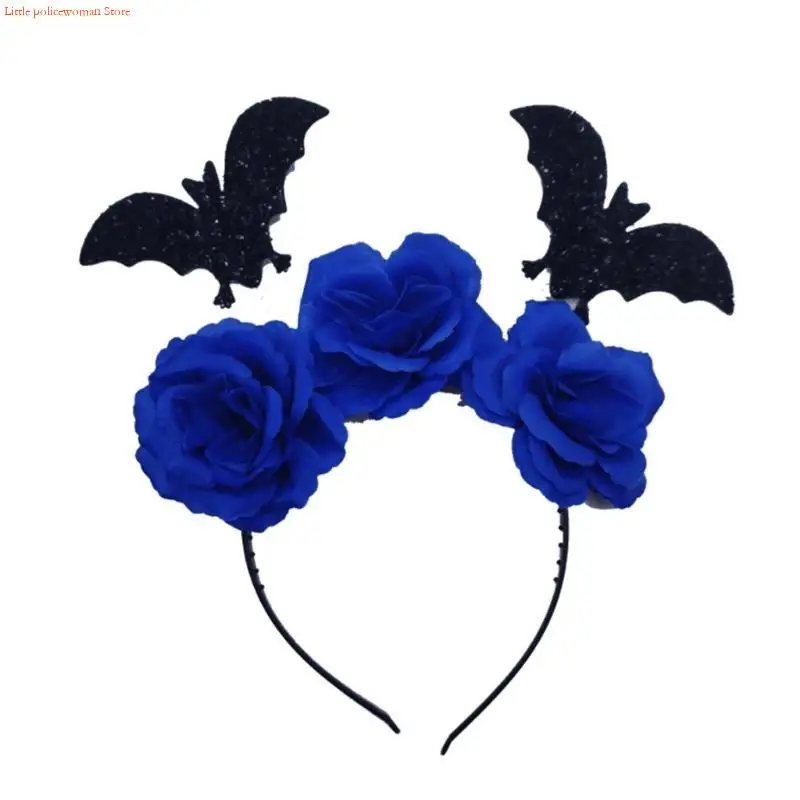 F92D Halloween Theme Party Props Headband for Kids Flower Hairhoop Carnivals Costume Stage Hairband Adult Roleplay Headdress