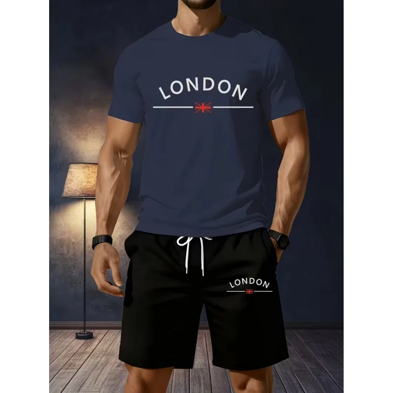 

Men'S Loungewear Loose-Fitting Short-Sleeve Suit With Pinhole Detailing Breathable Casual Short-Sleeve Shirt For Home Use