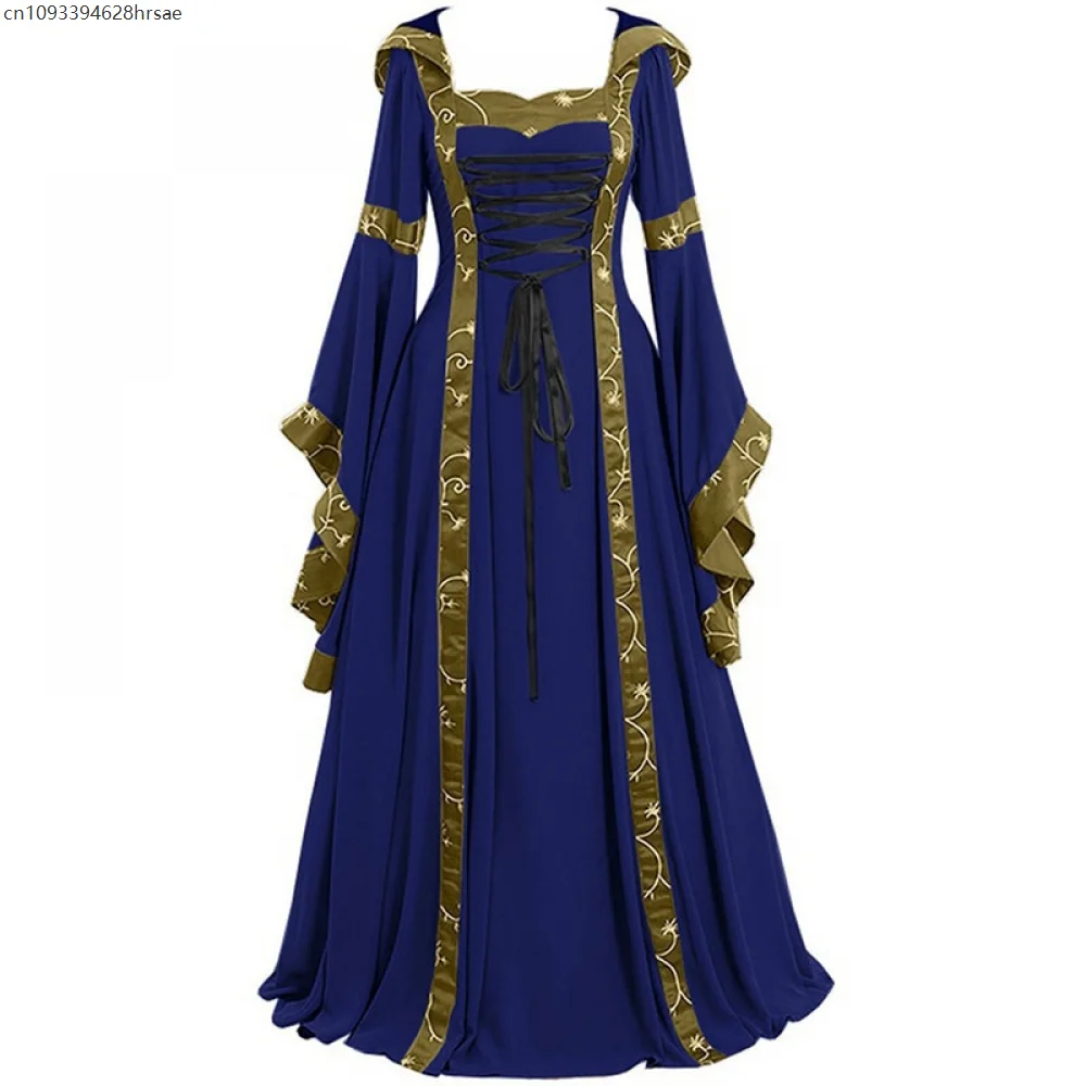 

Women's Gothic Victorian Witch Vampire Dress Medieval Renaissance Dress Trumpet Sleeves Halloween Carnival Demon Suit