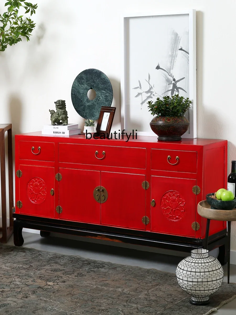 Large-capacity storage Xuan, new Chinese style old furniture dining side cabinet storage table