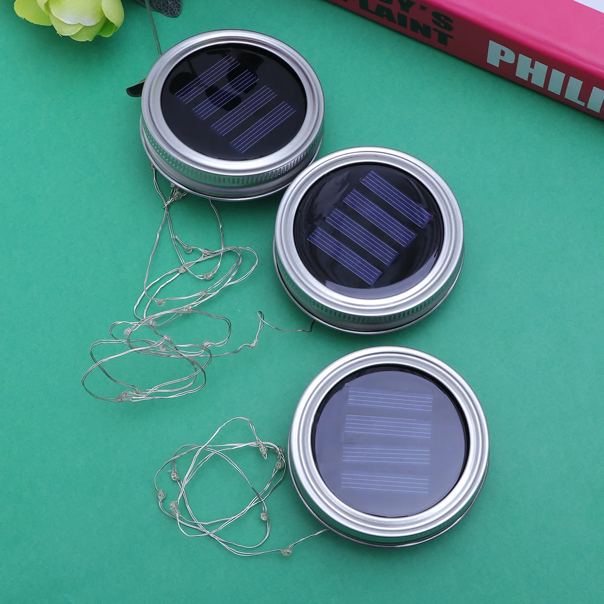 

3Pcs LED Solar Light String Colorful 10 LED Decoration Lights String for Outdoor Home Party Lighting