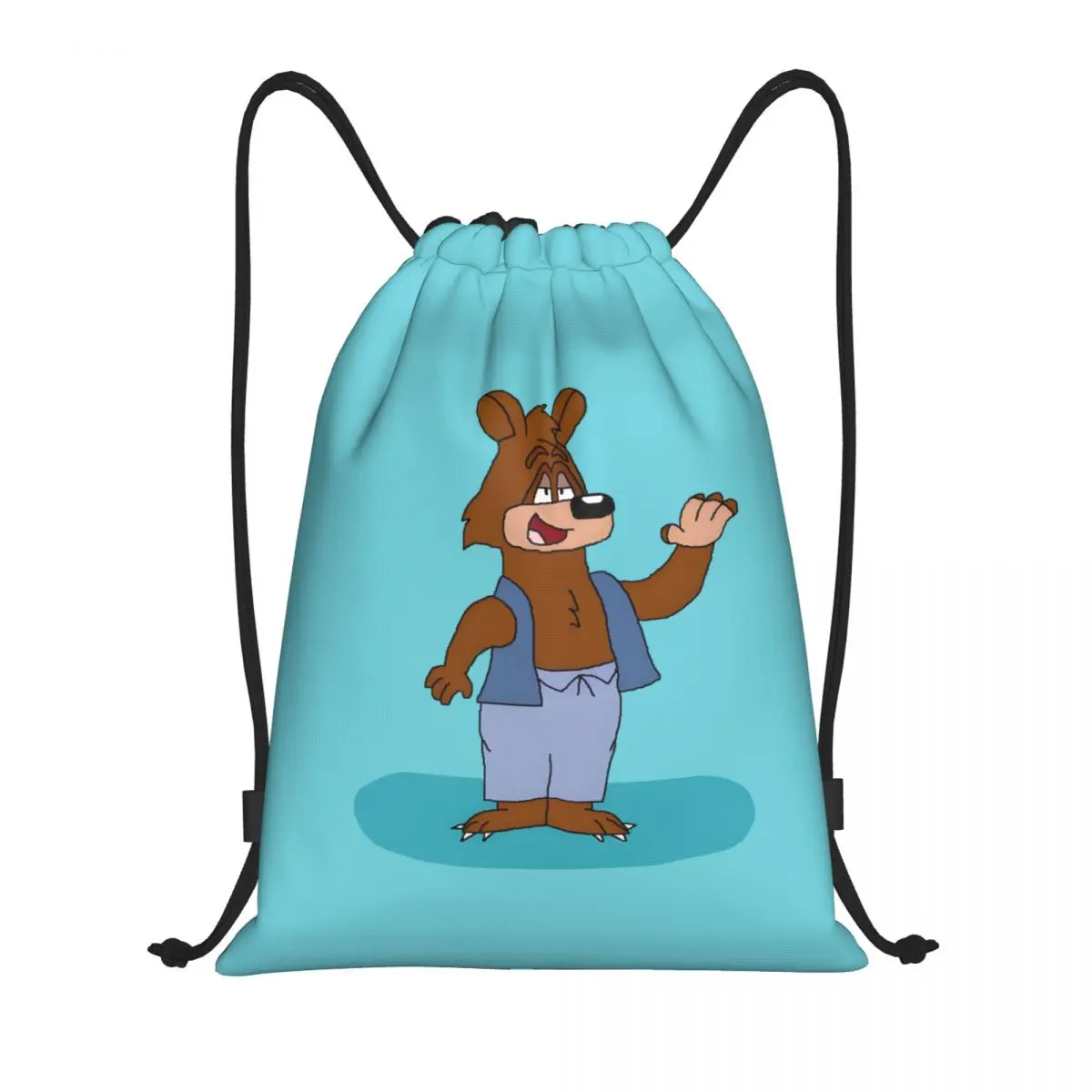 

Custom Barneies Bear Drawstring Bag for Shopping Yoga Backpacks Women Men Cartoons Sports Gym Sackpack
