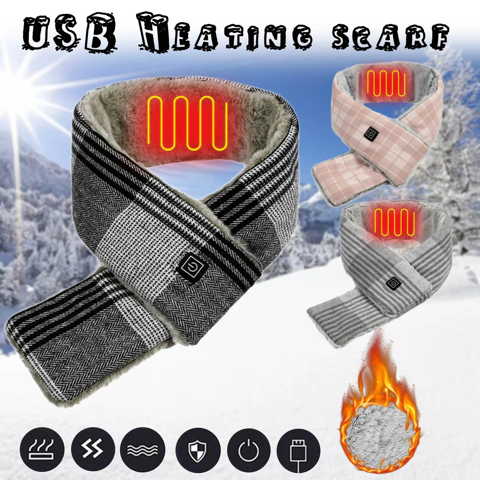 Intelligent Heating Scarves Heating Intelligent Heating Scarf Shawls Neck Warm Cold For Men And Women Light Weight Neck Scarf