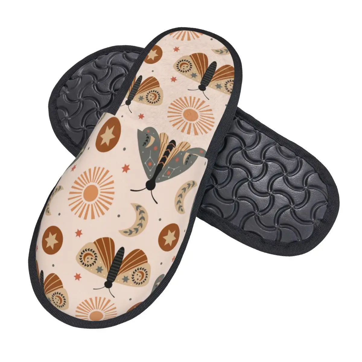 الشتاء النساء الرجال عدم الانزلاق نعال مسطحة مخدر العثة فوق ماندالا داخلي الفراء أحذية دافئة لينة #4