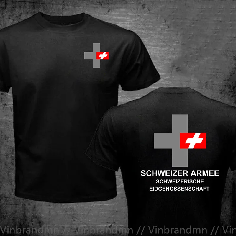 Army Swiss Confederation Switzerland CHE CH Confoederatio Helvetica T Shirt Men Tactical Military T-Shirt Casual Business TShirt