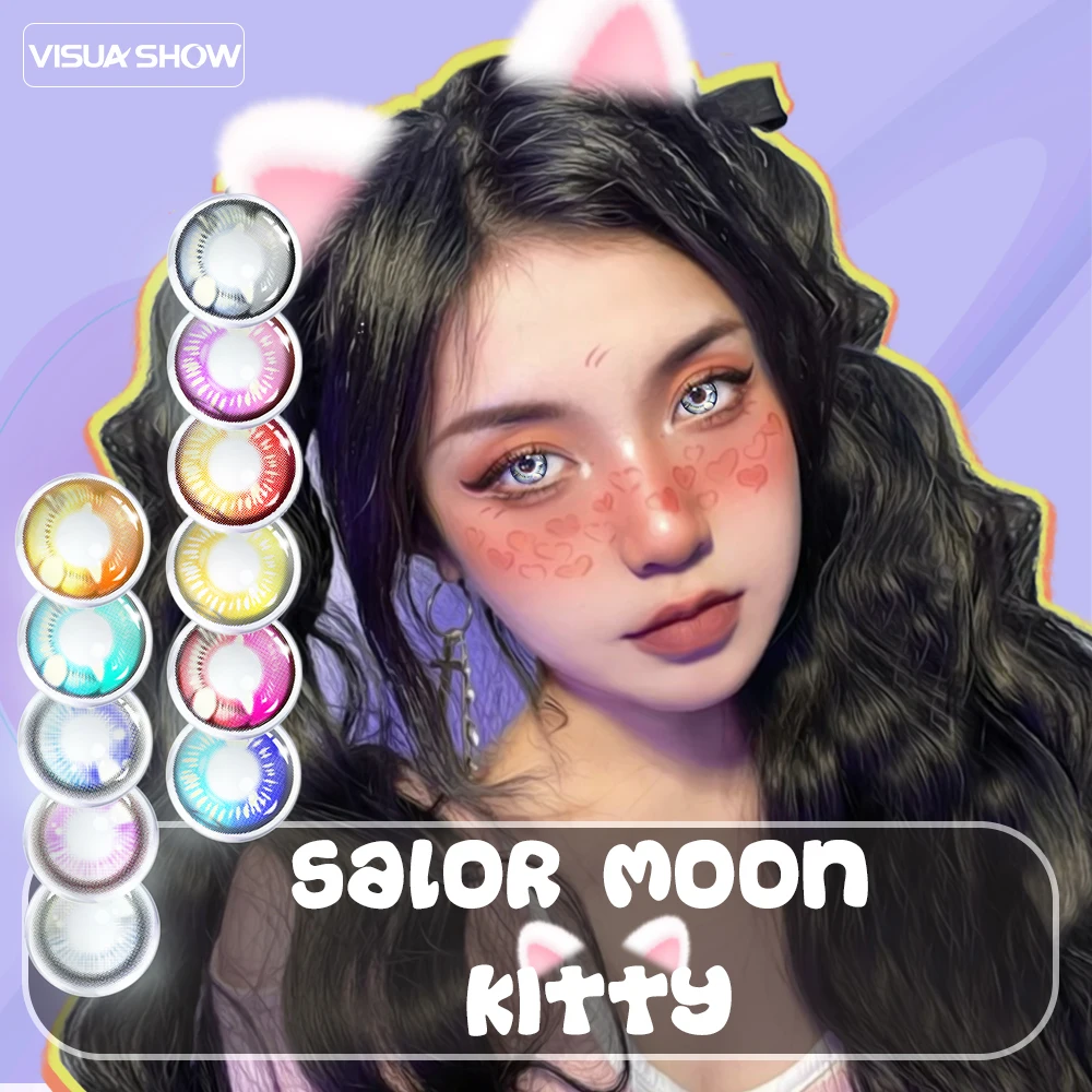 VISUASHOW Eye Beauty Farbige Kontaktlinsen Anime Cosplay Natürliche Weiche Linsen für Coser Tägliche Party Halloween Make-up Kontaktlinsen – Detail 1