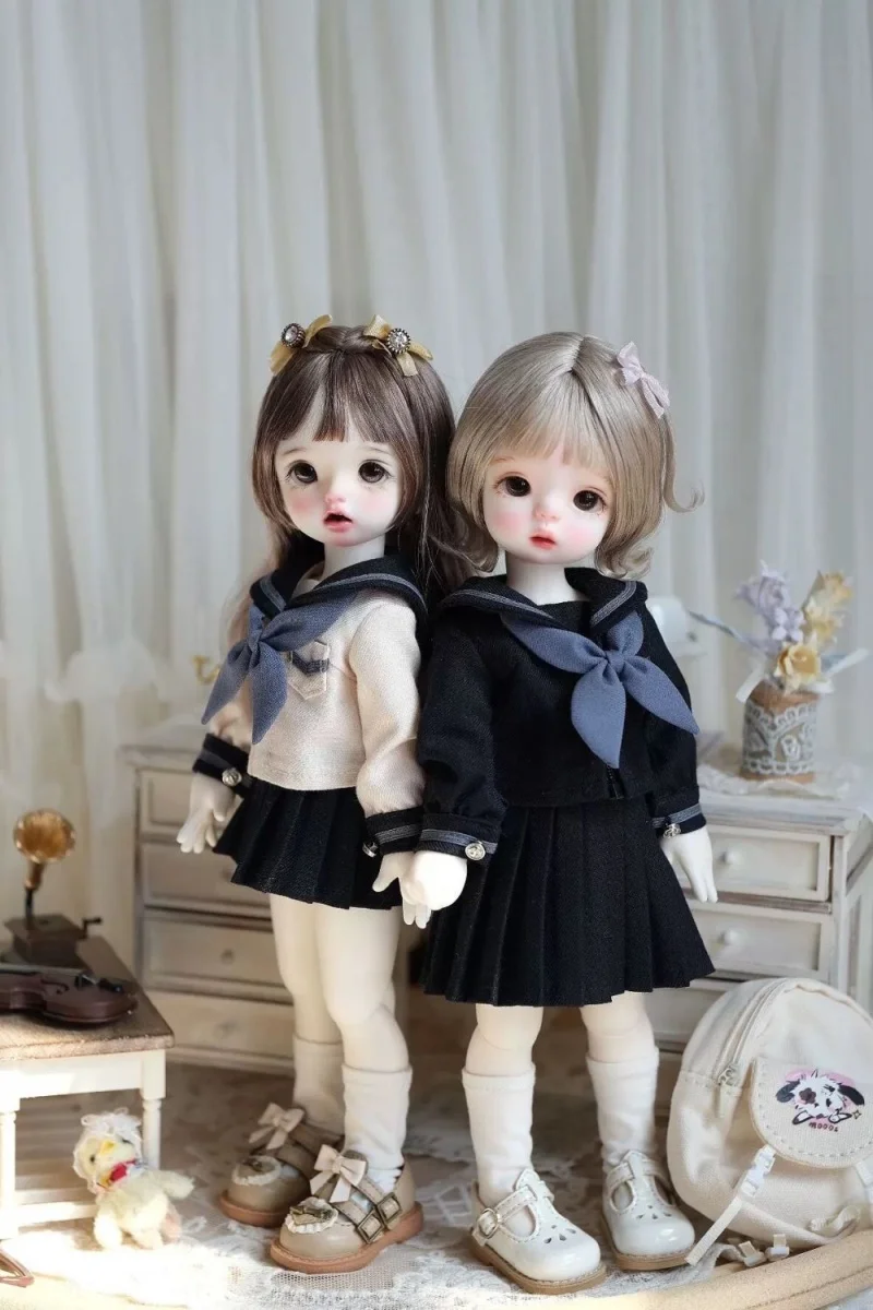 Roupas de boneca bjd são adequadas para conjunto de estilo universitário de tamanho 1/4 1/6 JK gola marinha roupas de boneca de marinheiro e acessórios de boneca