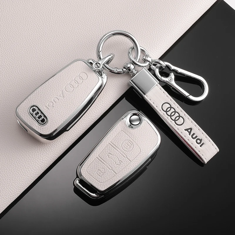 

TPU Car Remote Key Case Cover Protector Shell Fob with logo For Audi A1 A3 A6 A6L Q2 Q3 Q7 TTS R8 S6 RS3 Accessories Stickers