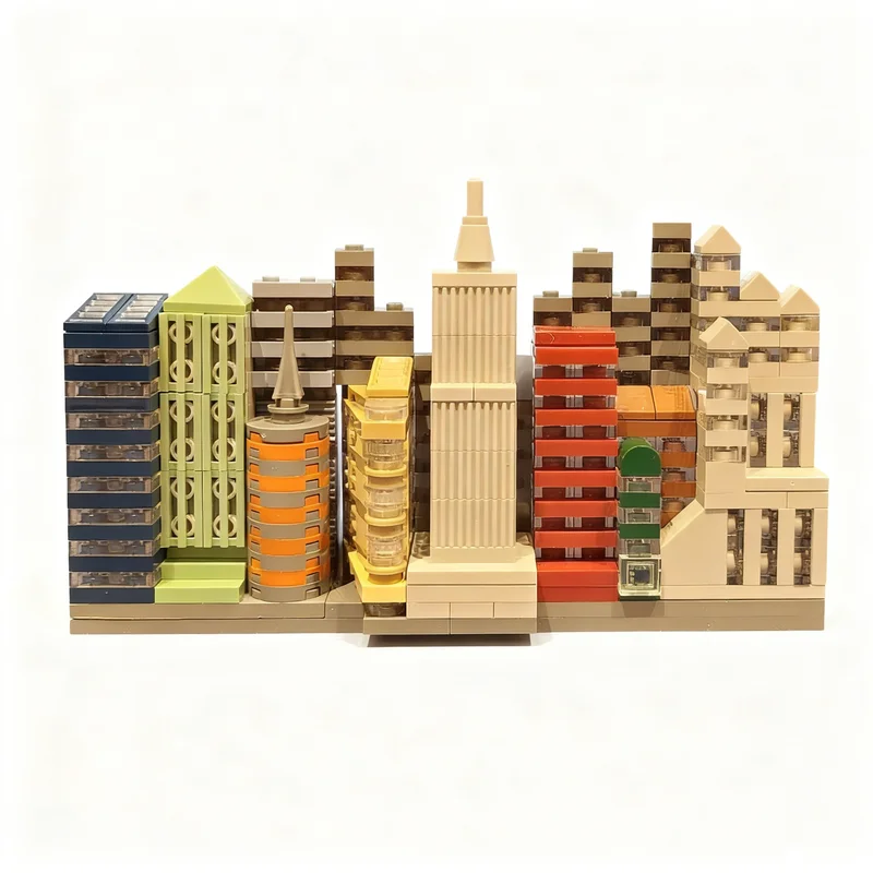 

371pcs MOC Cityscape Skyline Daytime Background Option Architecture Skylines Model Building Blocks Toys Education Assemble Brick