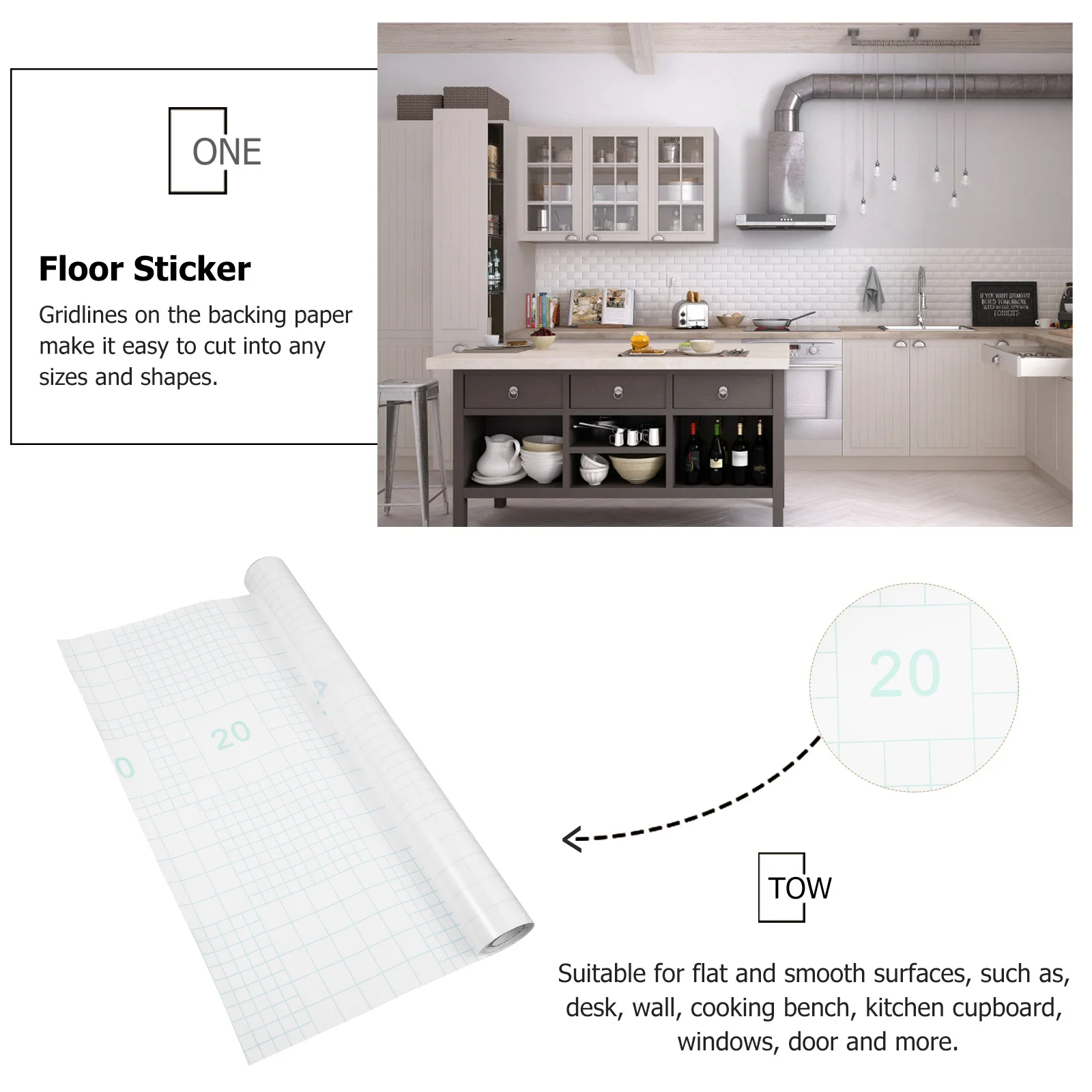 

Oil-Proof Sticker Waterproof Transparent Self-Adhesive Wall Decal For Kitchen Cabinet Floor Desktop Window Door Damp-Proof Pet