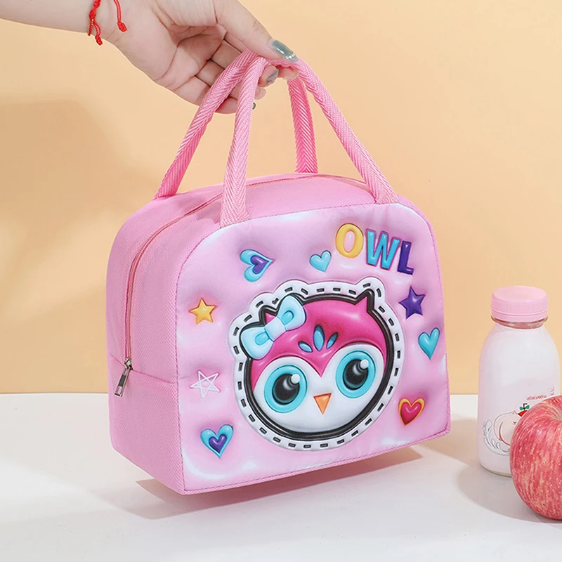 Lunch Box Bag Hand-held Insulated Lunch Bag For Women Children Meal Carrying Cute Cartoon Bento Bag Tote Bags