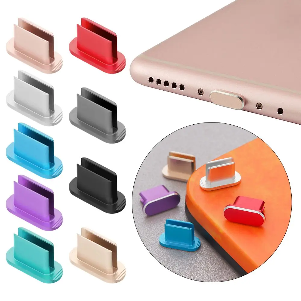 Type-C Charger Port Dust Plug Aluminium Alloy Metal Stopper Portable Charging Interface Cap for Samsung Galaxy Huawei Xiaomi