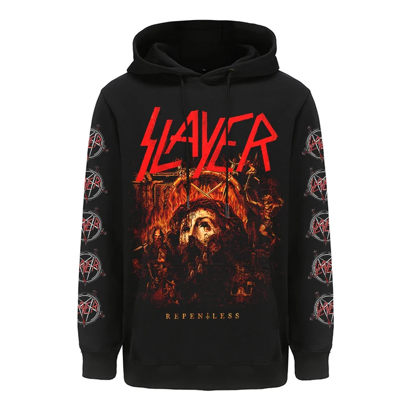 Harajuku Fashion Mens Hoodies Slayer Hoodies Heavy Metal with Hooded Y2k Vintage Hip Hop Streetwear Hoodie Oversized Sweatshirts