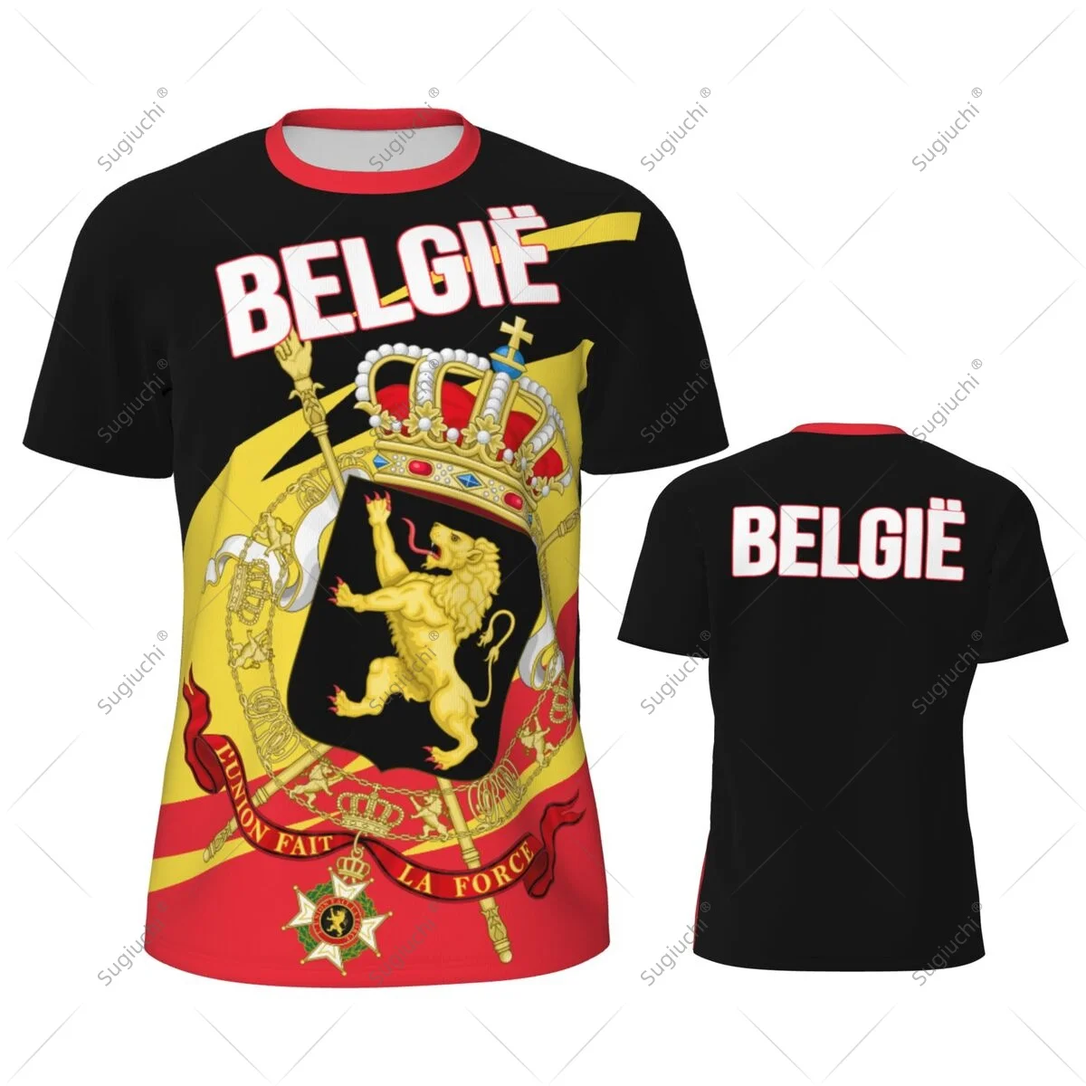Belgie Belgium Flag Men Sports T-shirt Women Tees jersey for Soccer Football Running Bike Tennis Fitness Fans