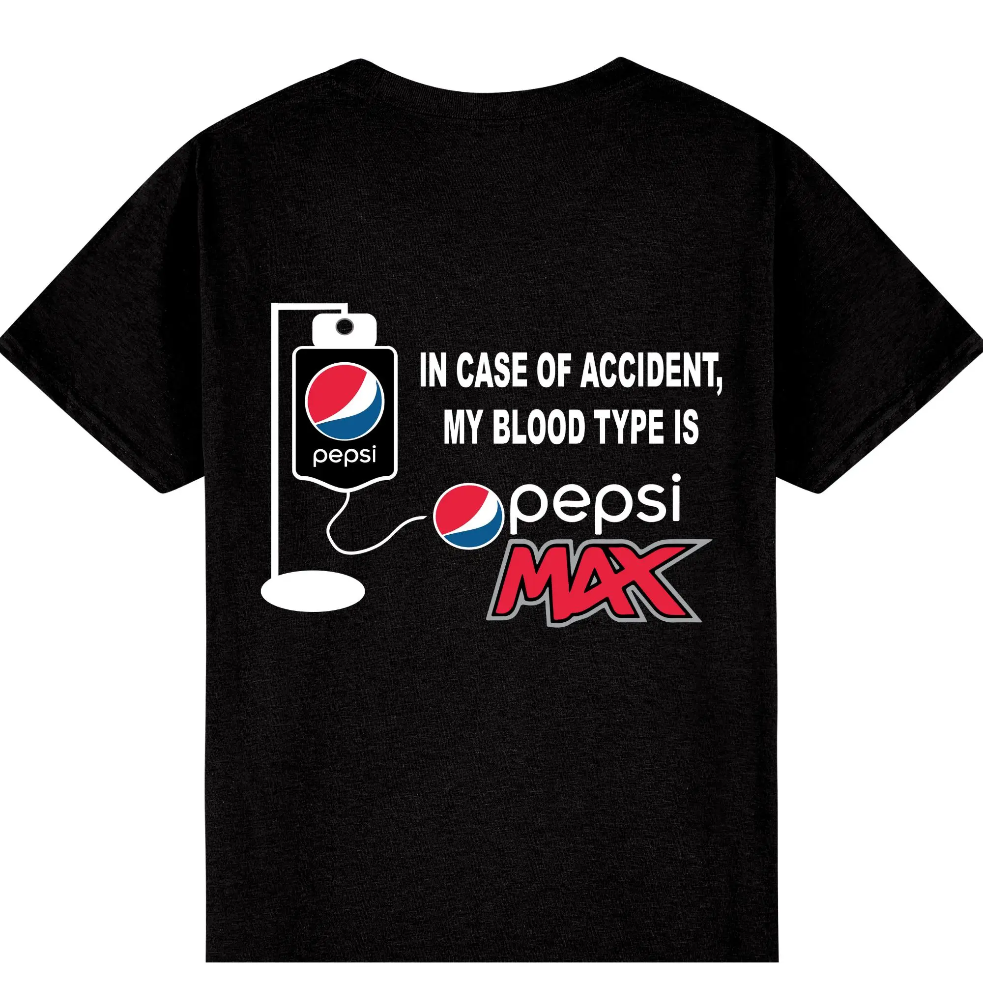 Camiseta con el mensaje 'Mi Grupo Sanguíneo: PepsiMax' en caso de accidente, divertida y genial para cualquier aficionado a PepsiMax, estilo Y2K