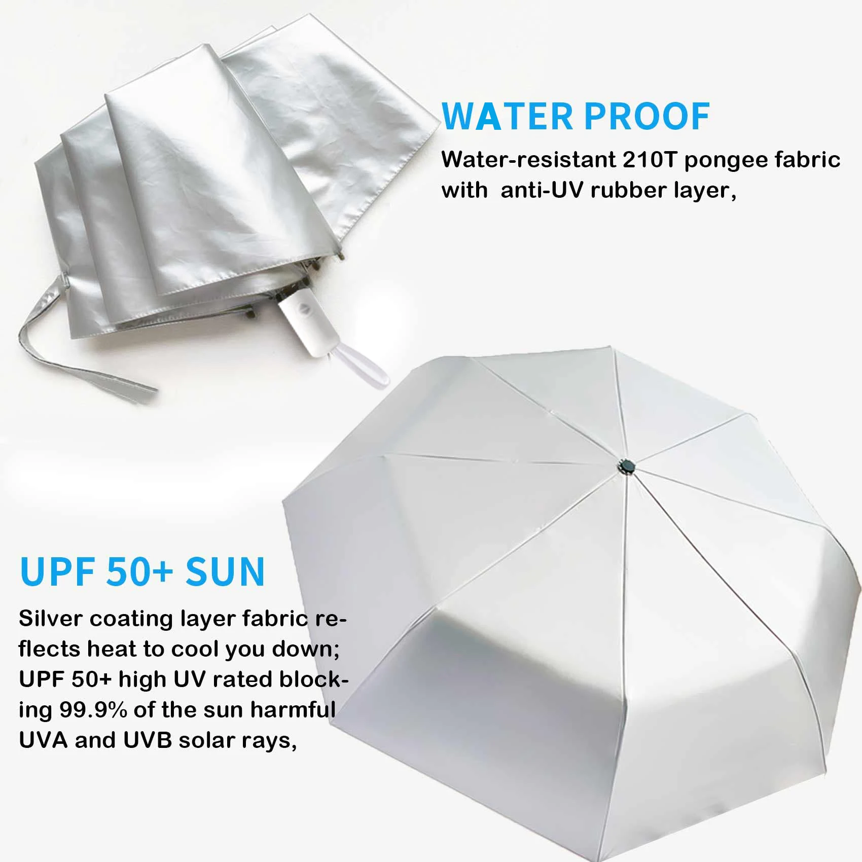 8ribs UV Umbrella Titanium Small Rain Umbrella Automatic Folding Windproof Umbrella UV Protection Sun Shade Thick Pocket Parasol