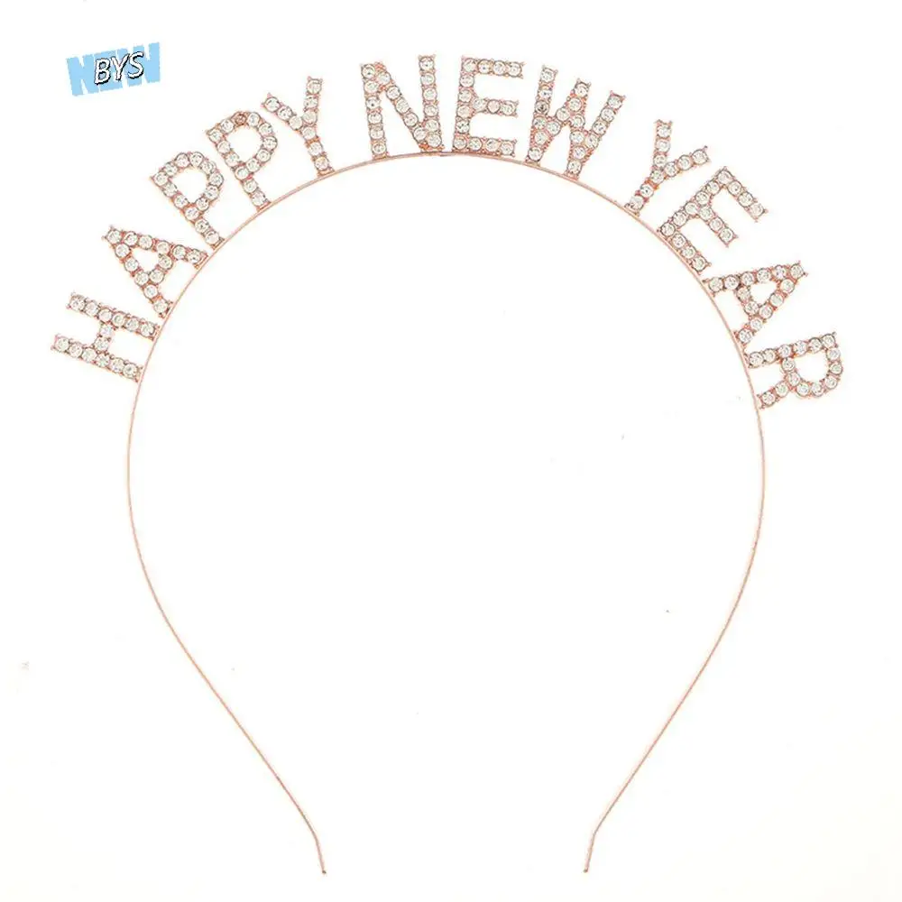 سنة غطاء الرأس سبيكة عيد الميلاد دري أب رسالة سنة جديدة سعيدة عقال حجر الراين تاج مجوهرات نسائية الكورية نمط الشعر هوب