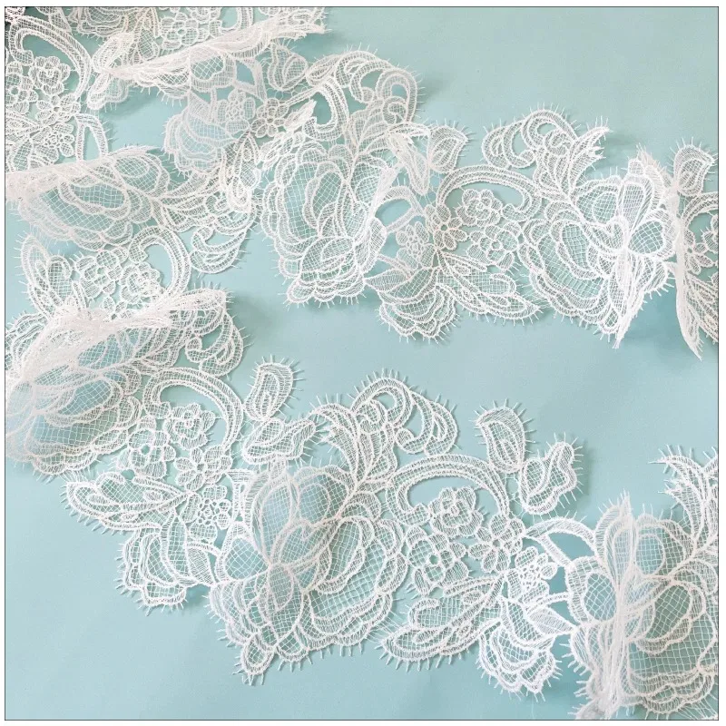 premium-white-fish-silk-thread-eyelash-lace-14cm-wide-hollow-design-for-wedding-gowns-and-children-s-wear-clothing-accessory-set