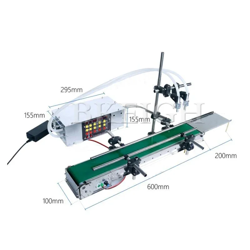 Double Head Fully Automatic Desktop Conveyor Belt Liquid Filling Machine for Fruit Juice Drinks - Precision Fill for Small Batch