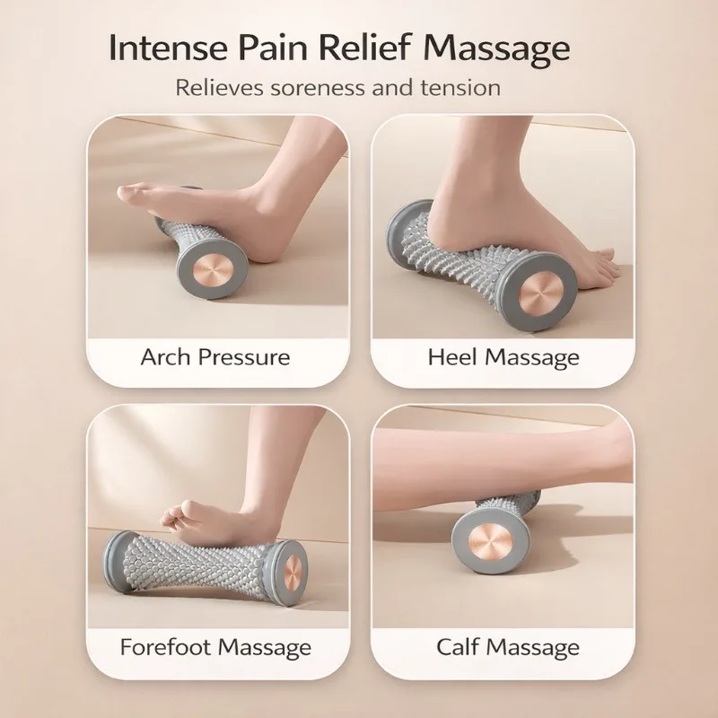 Voetzoolmassagewiel voor spierontspanning, beenmassageroller, voetboogtrainer, fitnesstool voor diepe peespijn_voghion.com