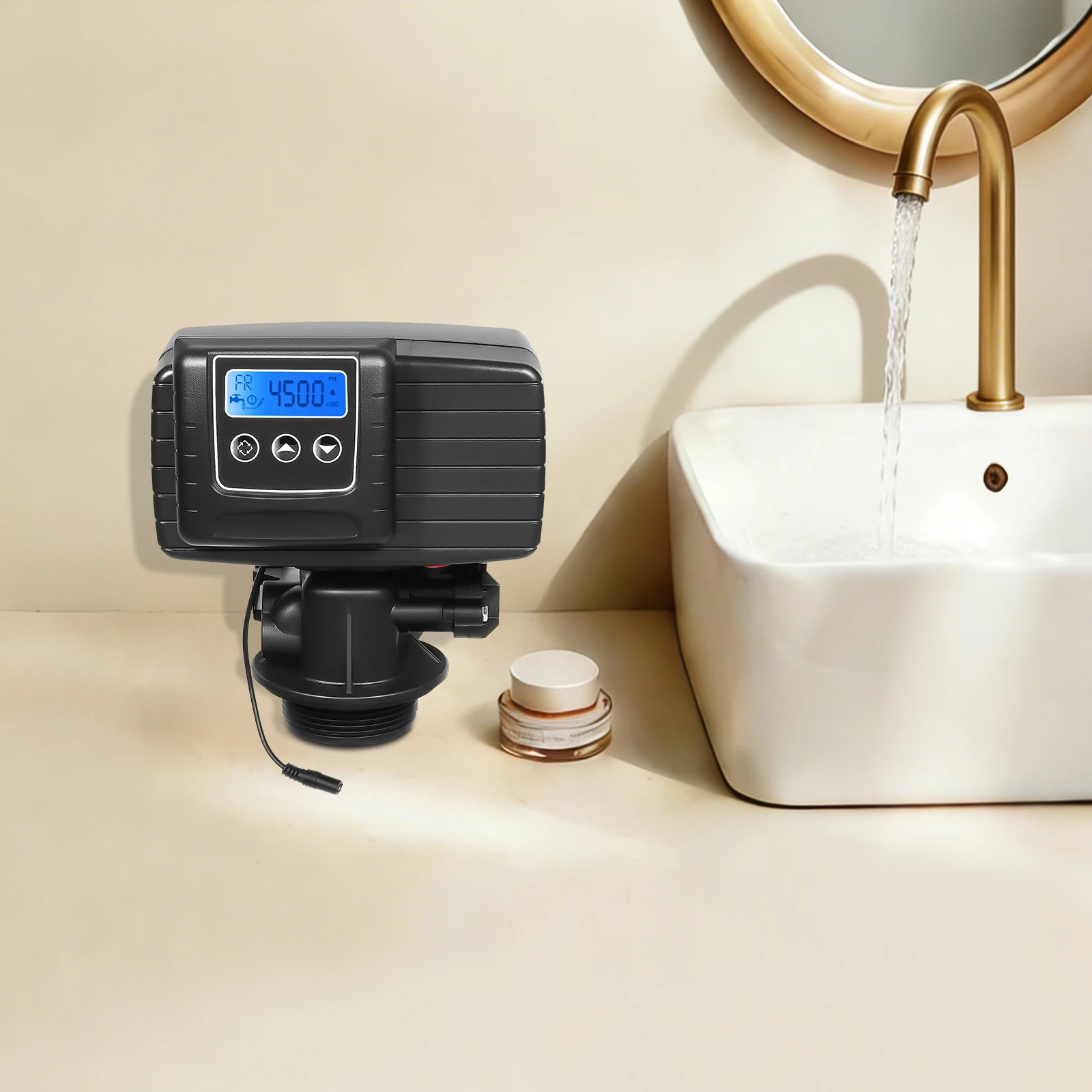 Digital Water Softener Control Valve 5600xstst, 110V Time Type Automatic Filter Control Head with Display for Water Purification