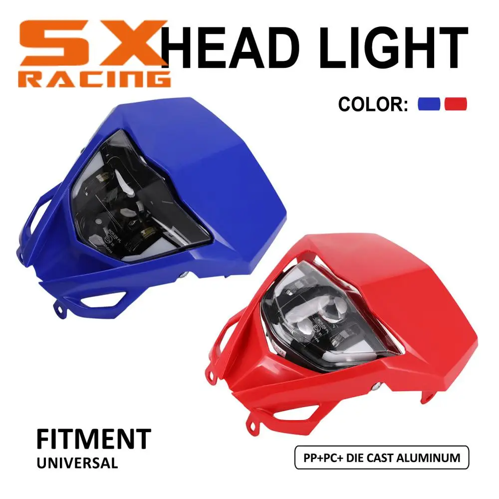 

Universal Headlight For KTM HONDA KAWASAKI SUZUKI YAMAHA HUSQVARNA Motorcycle Accessories plastic LED Headlamp Head Light