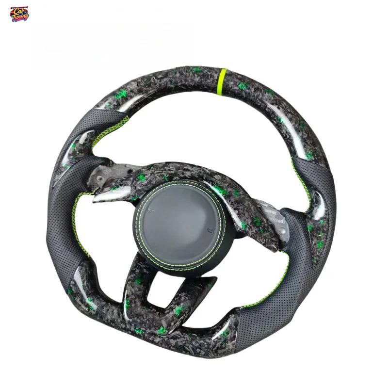 For 4th Gen Fit/VEZEL/XRV Racing Forged Carbon Fiber & Leather Steering Wheel Modification with Customizable Colors