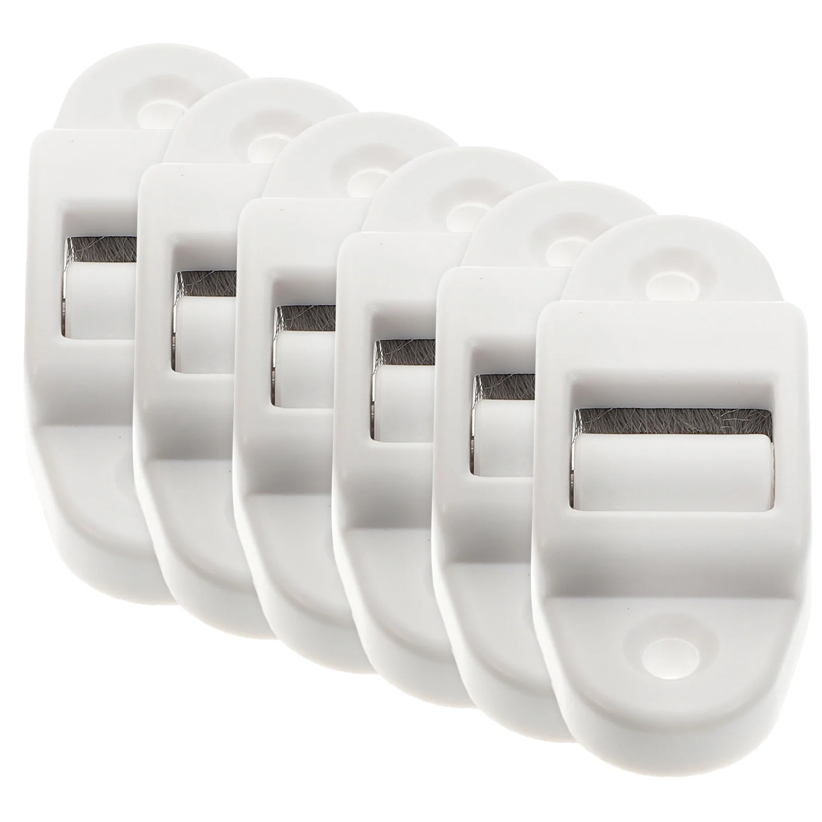 6 Pcs Shutter Belt Guide Dust Collector for Aluminum Alloy White Plastic Roller