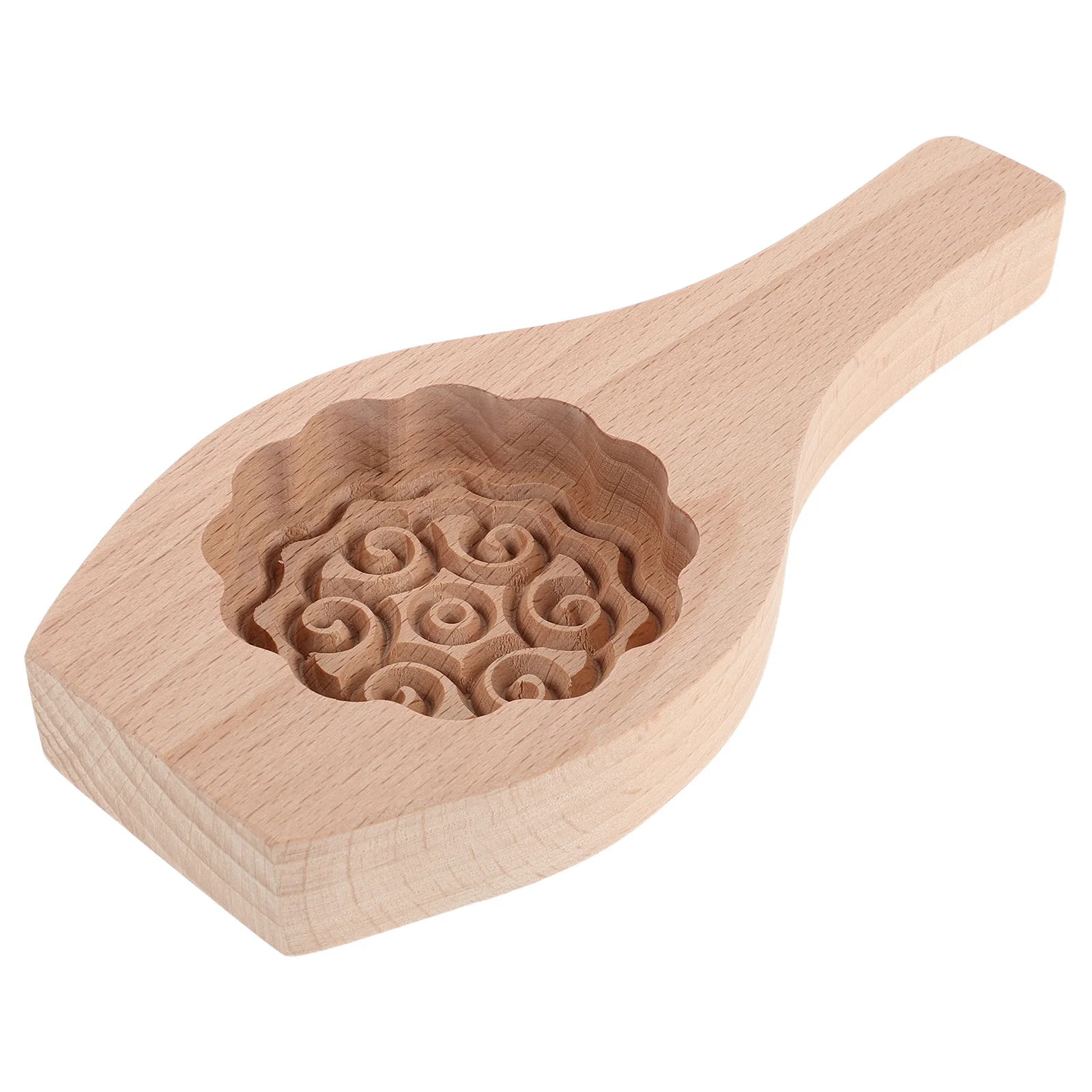 

Flower Mooncake Mold Wooden Round Cookie Stamper for Treats Traditional Chinese Dessert Maker Home
