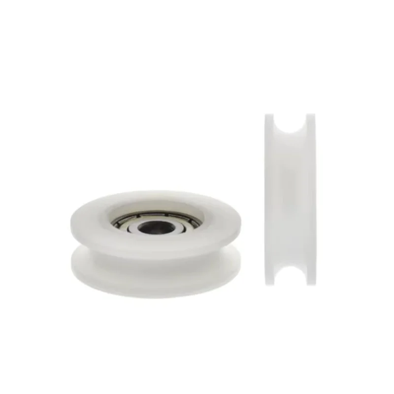 1Pc 6X32X12mm wrapped plastic pom groove guide wheel, 7mm diameter groove roller pulley bearing