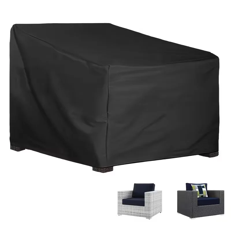 210D Oxford Single Outdoor Sofa Cover Waterproof Dustproof Sun Protection for Wicker Rattan Chair 88x101x89/60cm